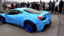 Attractive Blue Ferrari 458