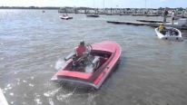 Fascinatingly Cool Flat bottom Classic Race Boat Powered by a V8 Engine