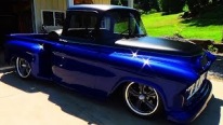 55 Chevy Street Truck with an Eye-Pleasing Blue Paint Job