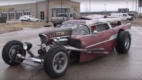 1957 Chevy Wagon Rat Rod Takes a Cool Tour Along the Streets