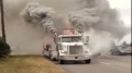 Runaway Peterbuilt Truck Engine Smoking Like An Erupted Volcano