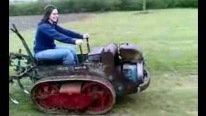 Cute Girl is Having a Barrel of Fun with Ransomes MG5 Crawler Tractor