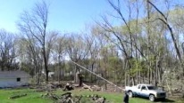 Bizarre Fail Footage: Good Tree Gone Bad Ruins the Roof-Must See!!!
