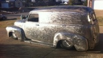 Bare Metal 1955 Chevy Panel Truck